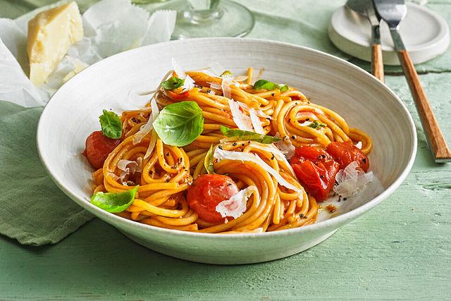 Servierte vegane One Pot Pasta