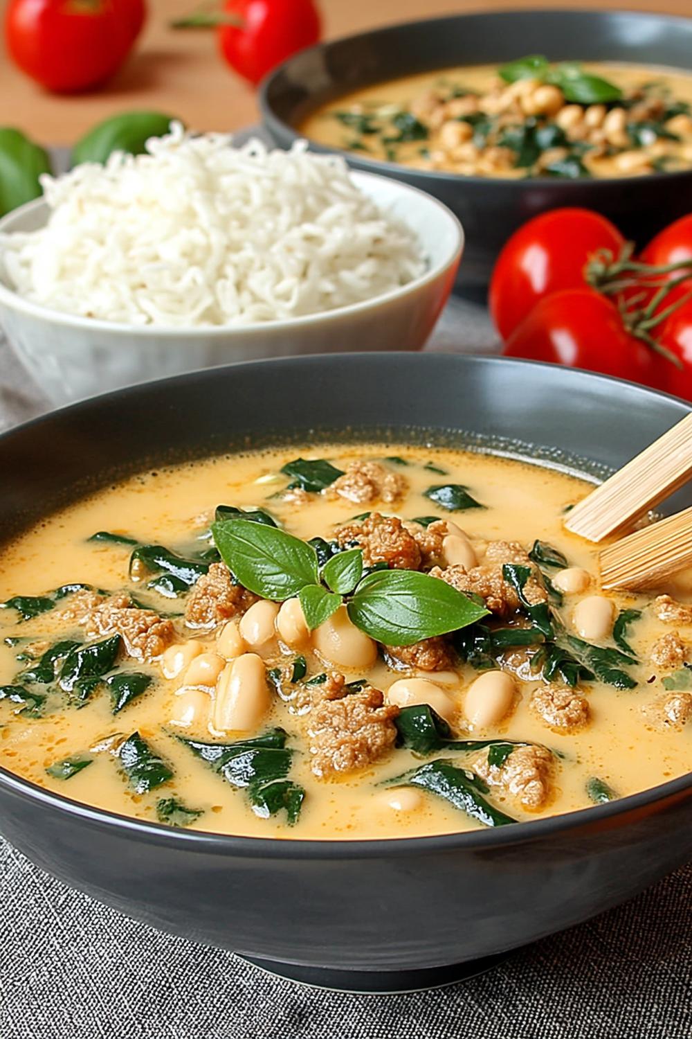 Asiatische Tofu-Algen-Suppe