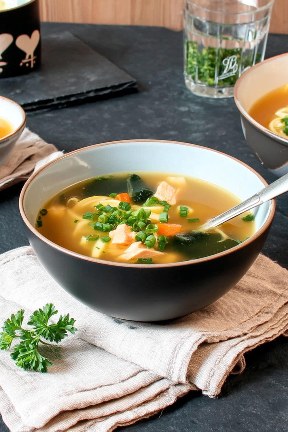 Klare Garnelen-Dill-Suppe