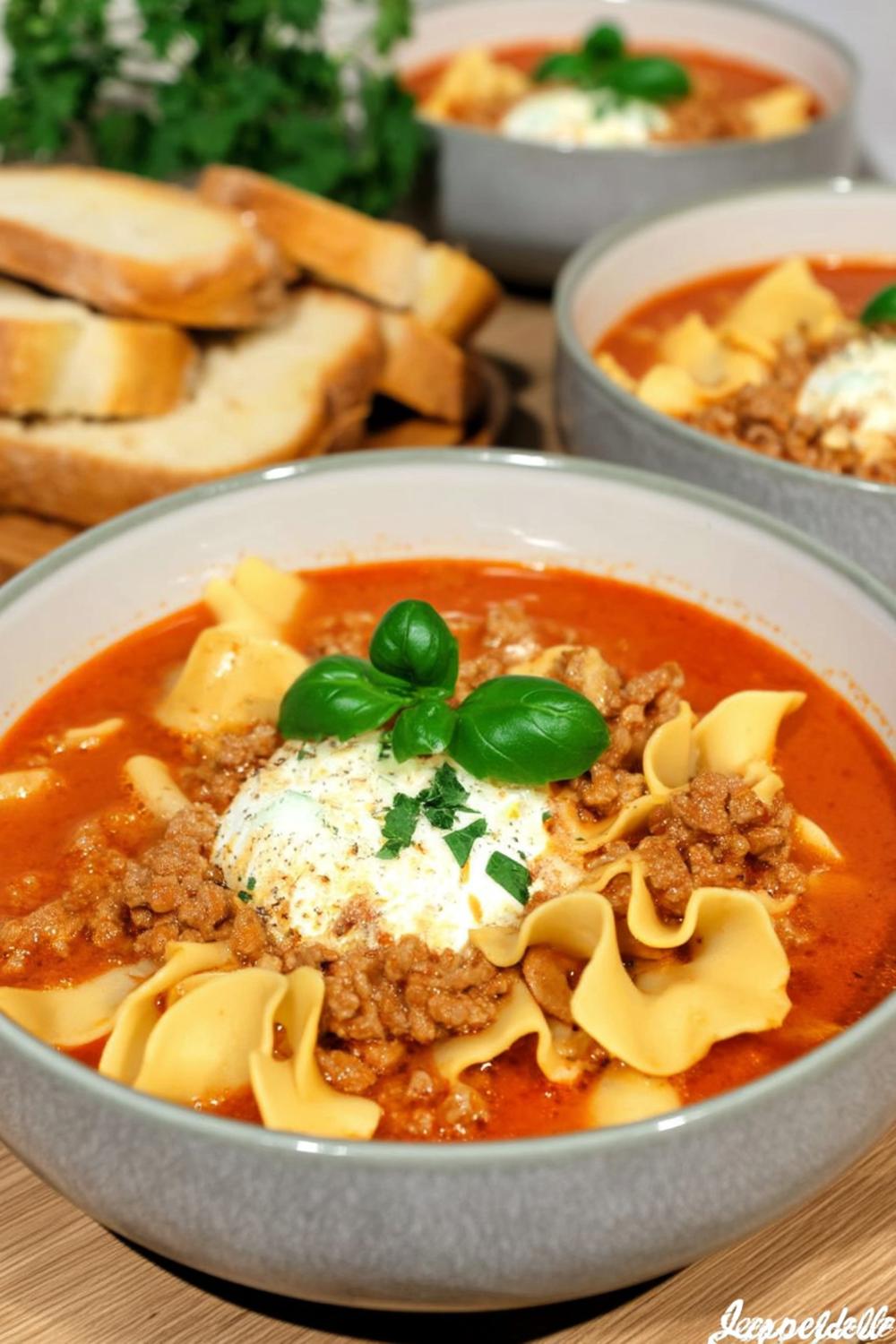 Mediterrane Tomatensuppe mit Basilikum
