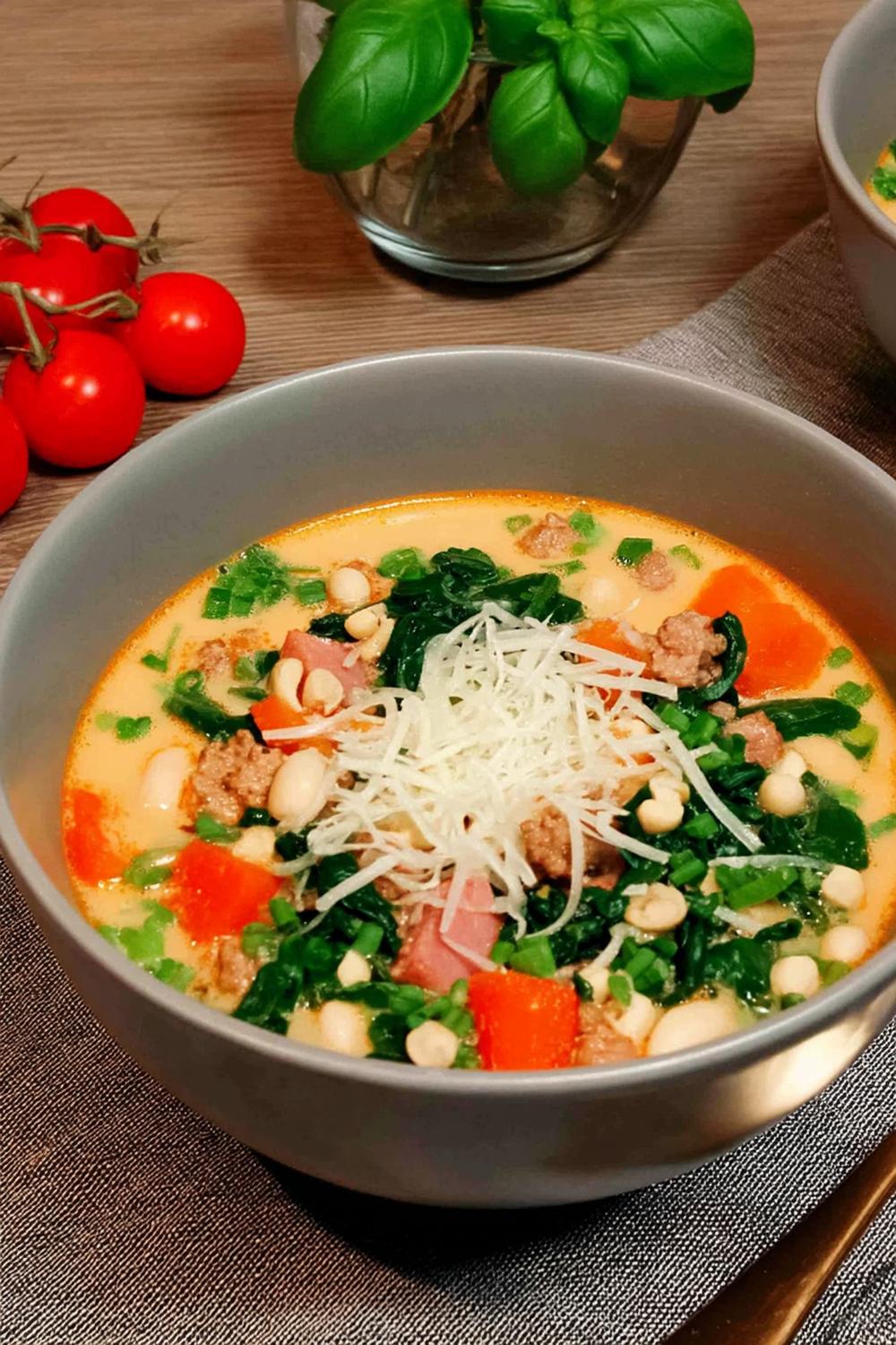 Rustikale Brotsuppe mit Pilzen