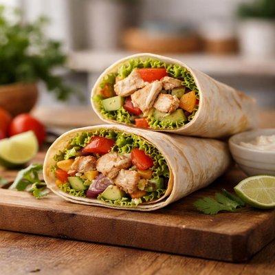 Wrap mit Hähnchen und Gemüse