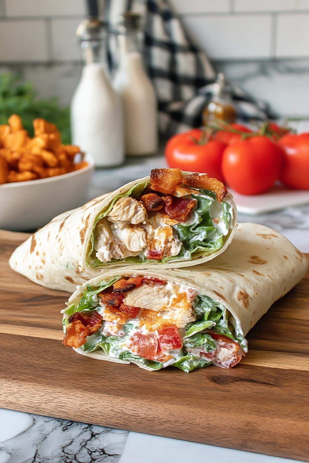 Caesar-Style Hähnchen Wraps