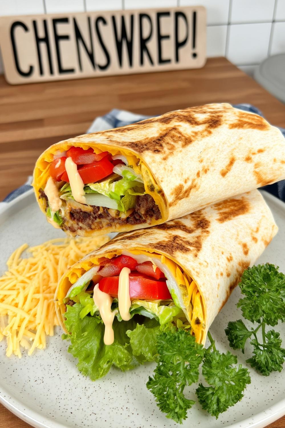 Cheeseburger-Style Protein Wraps