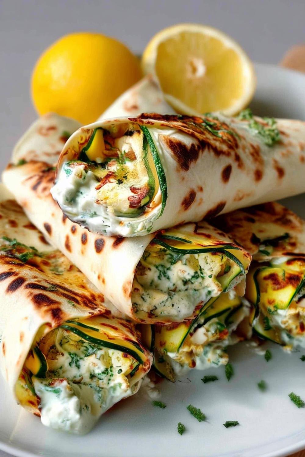 Zitrus-Hähnchen Zucchini Wraps